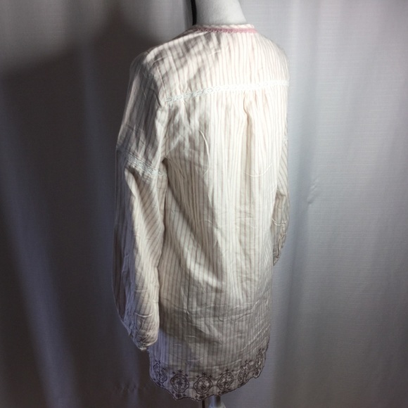ANTHROPOLOGIE Floreat Night Shirt Ivory Pink Sz XS - Picture 4 of 8